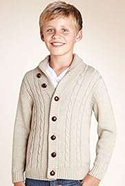 Pure Cotton Shawl Collar Cable Knit Cardigan