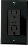 Leviton N7599-E 15-Amp 125-Volt SmartLock Pro Slim GFCI Receptacle, Black