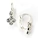 Double Diamond Shape Clear Crystal Silver Tone Earrings