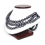HinsonGayle DIVA Collection Handpicked 9-11mm Ultra-Luster Peacock Black Baroque Cultured Pearl Rope Necklace