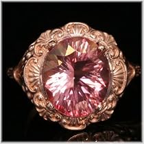 14K Rose Gold 6 Carat Pink Topaz Ring