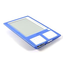 MiniSuit Silicone Skin Case for Amazon Kindle with Adjustable Stand for Kindle 1st Gen Only (Blue)