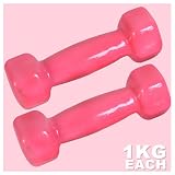 Fitness Gear Vinyl 1kg (each) X 2 Hand Weights Dumbells Pair set (2kg total)
