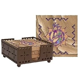 Set of Four Sun Dancer Coasters with holder - Style WIMP2005 by Thirstystone