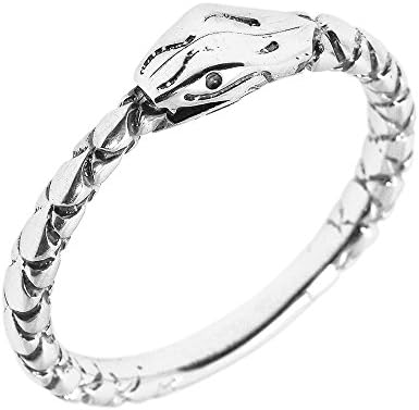 925 Sterling Silver Ouroboros Snake Thumb Ring(Size 7.5)