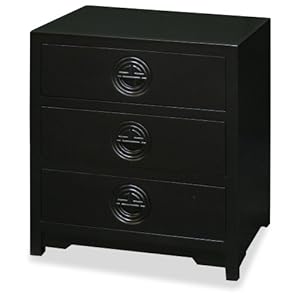 3 Elmwood Longevity Motif Chest Of Drawers Black Nightstands