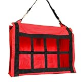 Heavy Duty Canvas XL Hay Bag Tote Dividers Red