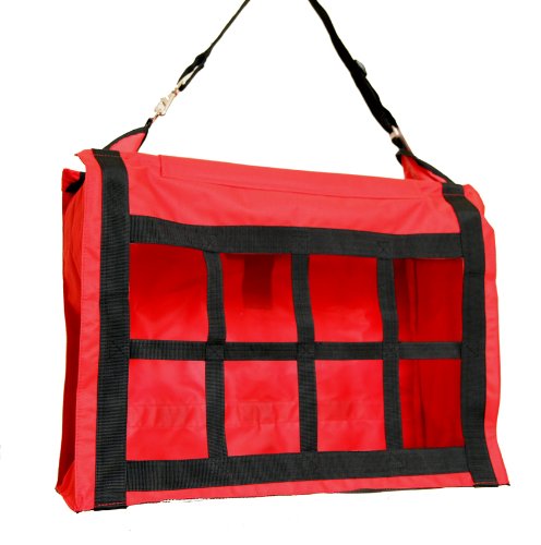 Heavy Duty Canvas XL Hay Bag Tote Dividers Red