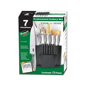 7 Pcs Stainless Forge Handle 6 staek knife free bonus by Cook N Home