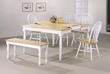 Natural and White Butterfly 6 Piece Dining Set By Coaster Furniture