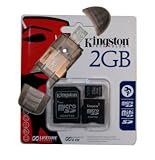 Secure Digital (SD) Multimedia Mobility Combo Kit of Kingston 2GB microSD, SD Adapter, miniSD adapter and USB (Secure Digitial) SD High Speed Smoke Color Card Reader / Writer