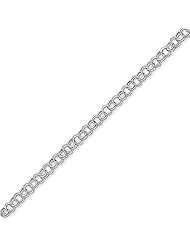 14k White Gold Double Link Charm Bracelet