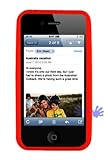 GTMax Red Soft Rubber Silicone Skin Cover Case for Apple iPhone 4 4G 16GB / ....