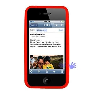 GTMax Red Soft Rubber Silicone Skin Cover Case for Apple iPhone 4 4G 16GB / 32GB 4th Generation