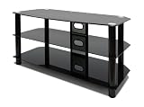 Avista Harmoni I Flat Panel 47-inch TV Console with Glass Shelves, Black