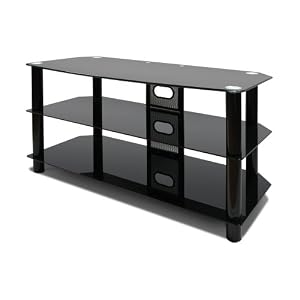 Avista Harmoni I Flat Panel 47-inch TV Console with Glass Shelves, Black by Avista