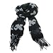 Fleur de Lis Print Summer Light Scarf Shawl Wrap Black with White