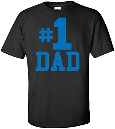 Number One #1 Dad Men's T-Shirt White or Grey (XX-Large, Black)