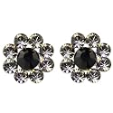 Tarina Tarantino Crystal Flower Earrings - Crystal AB and Jet