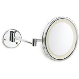 41xp2DPhwvL. SL160  HL1016CL H Jerdon 9.5 Chrome Finish LED Lighted Wall Mount Mirror (HardWired Model)