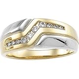 14K Two Tone Gold Men's Diamond Ring