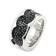 Hematite Stingray Leather Ring