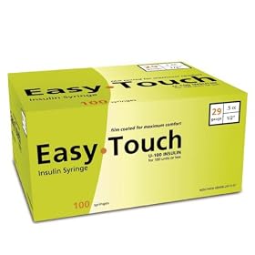 Easytouch <b>Insulin</b> <b>Syringe</b> 29 Gauge .5cc 1/2 (Box of 100)