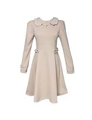 Lace Pleated Polyester/Spandex Above the Knee Puff Sleeves  Dress