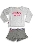 Mish Mish - Girls 2-Piece Short Set, White, Grey