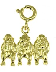 Dazzlers Solid 14k Gold Monkeys Charm Pendant Available in three colors from jewelsberry (weights: 1.7 grams only)