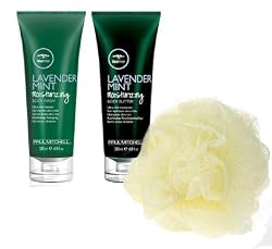 Paul Mitchell Tea Tree Lavender Mint Moisturizing Body Wash, Lavender Mint Moisturizing Body Butter (6.8 oz) & Body Pouf Embody Peace Set