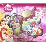 Disney Princess Make Up Center: Ages 5+ Sparkling Lip Gloss, Nail Polish, Lipstick, Press-on Imitation Nails, Swing Out Make Up Case with Mirror, Sponge, Stickers, Mini Lipstick, Blush, Pearl Lip Gloss, Double Sided Adhesive Tabs
