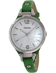 Fossil Georgia Three Hand Leather Watch - Green Es3298