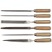 PFERD 6 Piece Hand File Set with Wood Handles (Plastic Pouch) American Pattern, Medium, 4" Length