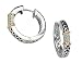 Diamond 1/10 Carat (ctw) Hoop Earrings in Sterling Silver with 14K Gold Accents