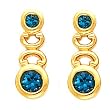 14K Yellow Gold Sapphire Earrings