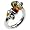 Baltic Multicolor Amber and Rhodium Plated Sterling Silver Perfect Adjustable Designer Ring Sizes 5,5.5,6,6.5,7,7.5,8,8.5,9,9.5,10,10.5,11,11.5,12