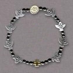 Confirmation Bracelet - Round Beads and Doves - IMPORTED FROM ITALY