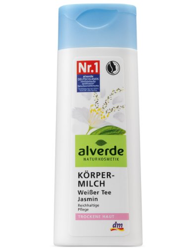 Alverde K&ouml;rpermilch Wei&szlig;er Tee Jasmin, 4er Pack (4 x 250 ml)