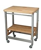 Oasis Concepts Stainless Steel/Wood Flip and Fold 36-Inch Height, Natural