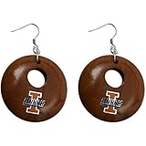 NCAA Dayna U Illinois Fighting Illini Round Wooden Earrings