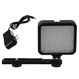Fotodiox LED-120, Professional LED light, for Hot Shoe Mount Video camera/Camcorder with Built-in Rechargeable battery and Bracket, CRI > 80