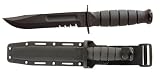 Ka-Bar Black Short Fighting/Utility Knife Black 1 1/4″ Serrated Edge w/ Kydex Sheath Md: 1259.
