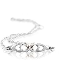 Butterfly Style Special Shape Cubic Zirconia Bracelet in Gold - 14kt White