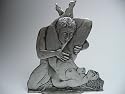 Erotik - Zinnfigur / Flachfigur "Liebkosung" 28-12O