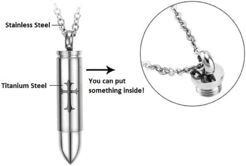 Happy Jewelry New Titanium Stainless Steel Corss Bullet Stylish Innovative Pendant Necklace with a Gift Box and a Nice Small Gift