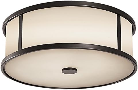 FeissFeiss OL7613ES Dakota Outdoor Flush Mount Ceiling Lighting, Bronze, 3-Light (14"Dia x 5"H) 180watts