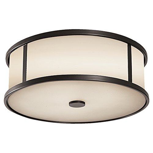 FeissFeiss OL7613ES Dakota Outdoor Flush Mount Ceiling Lighting, Bronze, 3-Light (14"Dia x 5"H) 180watts