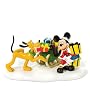 Department 56 Collectible Figurine, 4.5" Mickey's Village Mickey and Pluto Load the Sleigh