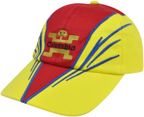 Hat Cap Garment Wash Gorra Colombia Country Flag Velcro Adjustable Slouched Fit